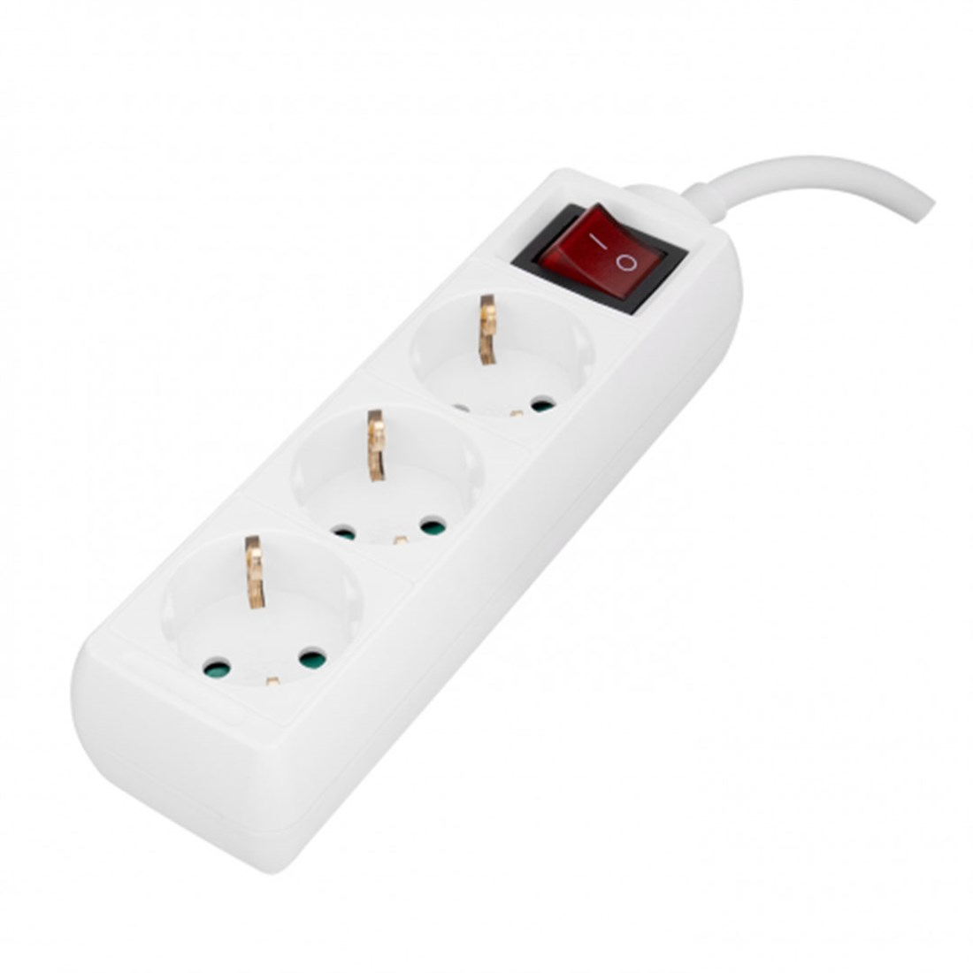 Brixgo French Polynesia  - 3 Way Child Proof White Socket Multiplexer with Full Copper Cable 2mt 