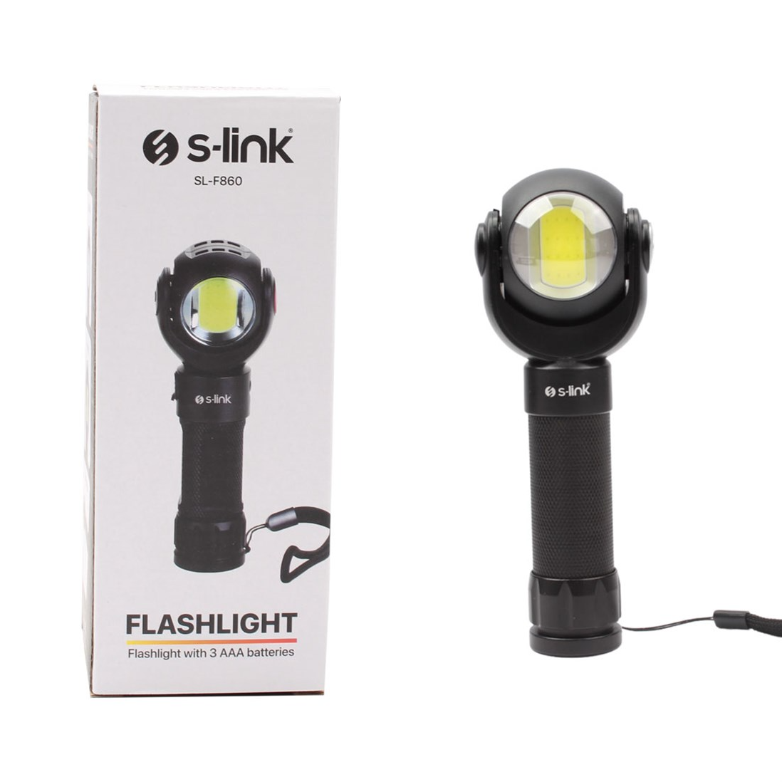 Brixgo Gabon  - 3W Cob+3W Led Battery Rotating Double Headed Magnetic Holder Flashlight 