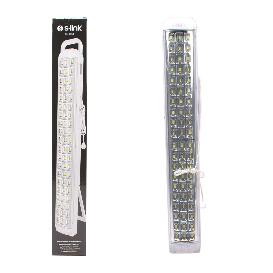 Brixgo French Guiana  - Long 60 SMD Led Rechargeable 3200 mAh Searchlight 