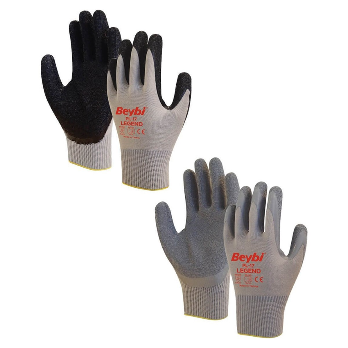 Brixgo Denmark  - Pl 17 Legend Quality Knitted Latex Coated Gloves No:10